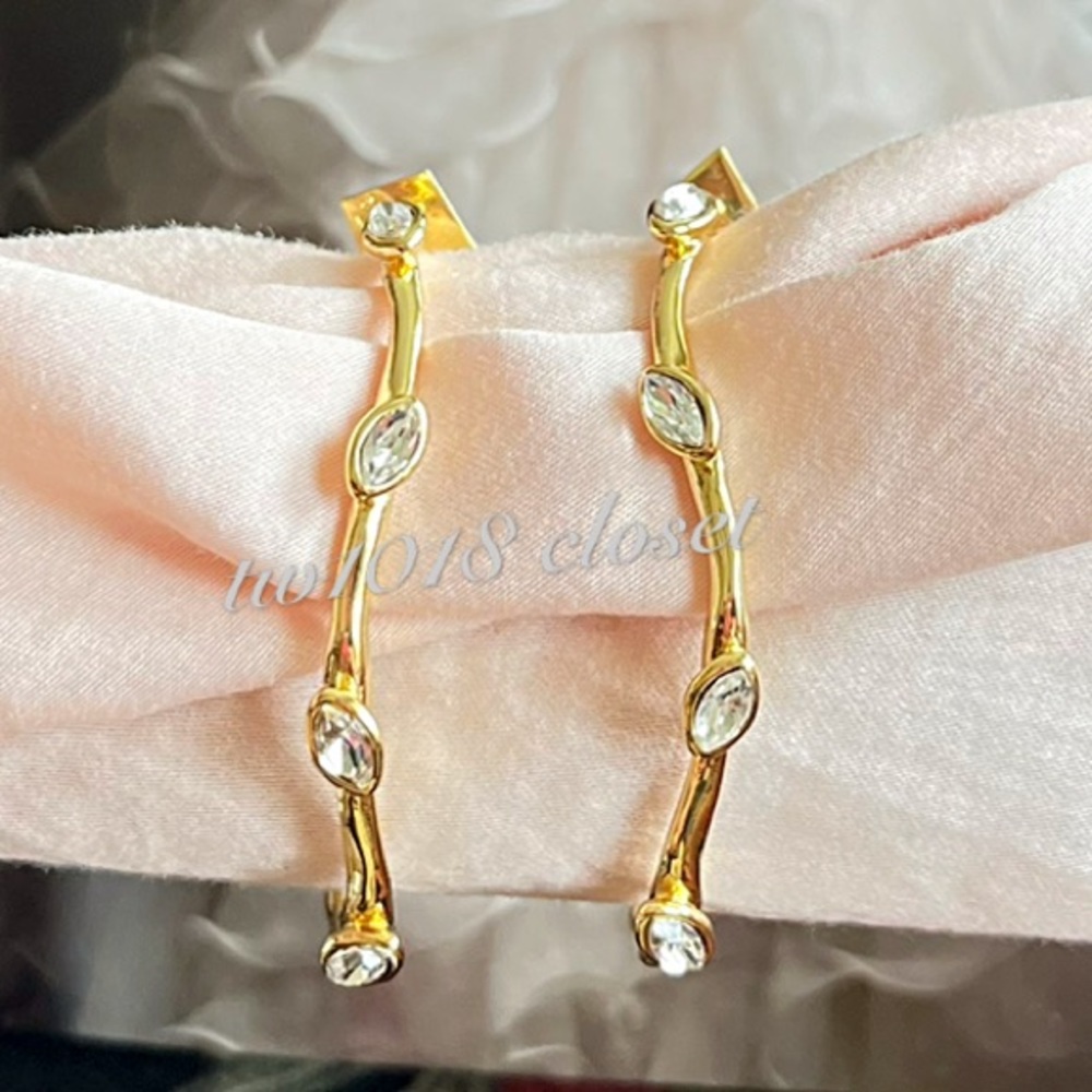 Alexis Bittar Nanette Crystal Hoop Earrings - Picture 2 of 11